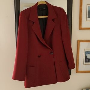 Maroon double breasted zara blazer